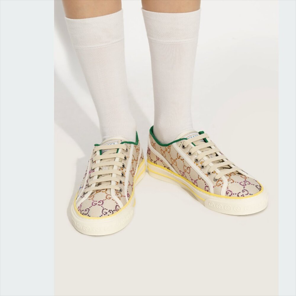 Gucci Women's Tennis 1977 GG Crystal Sneakers - Picture 9 of 9